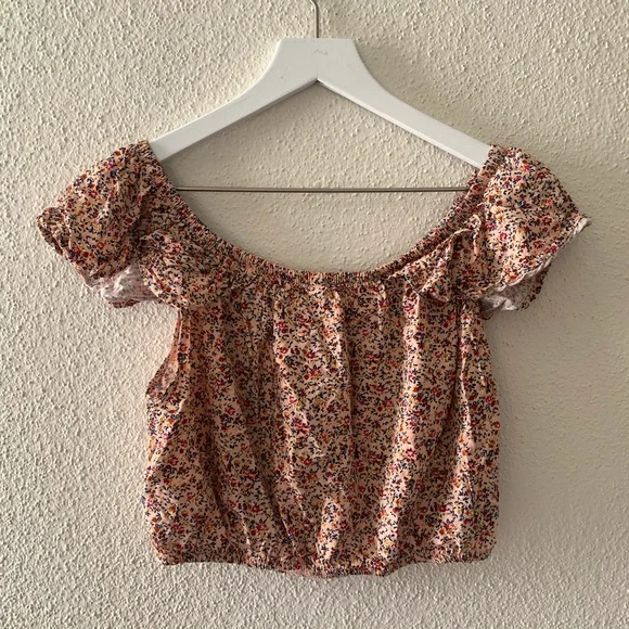 XHILARATION Floral Crop Top Mini Skirt 2pc Set Medium - Picture 5 of 16